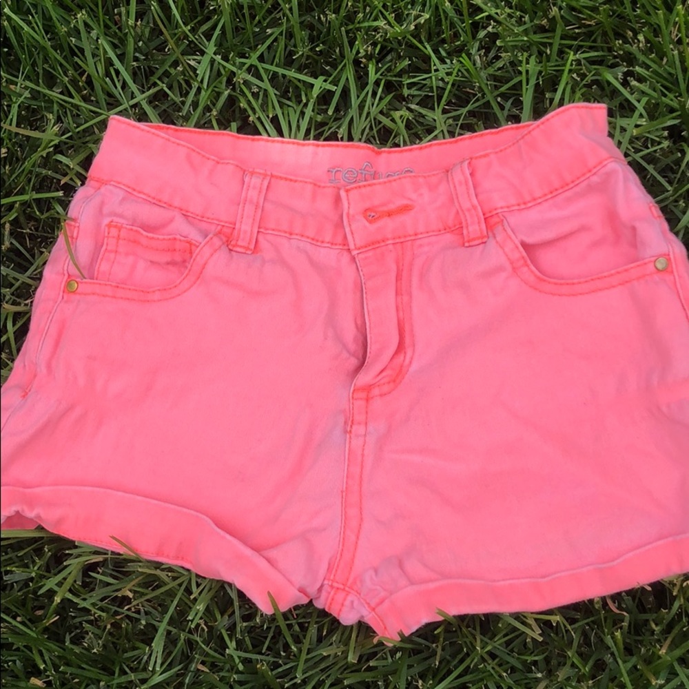 Flamingo pink high waisted shorts